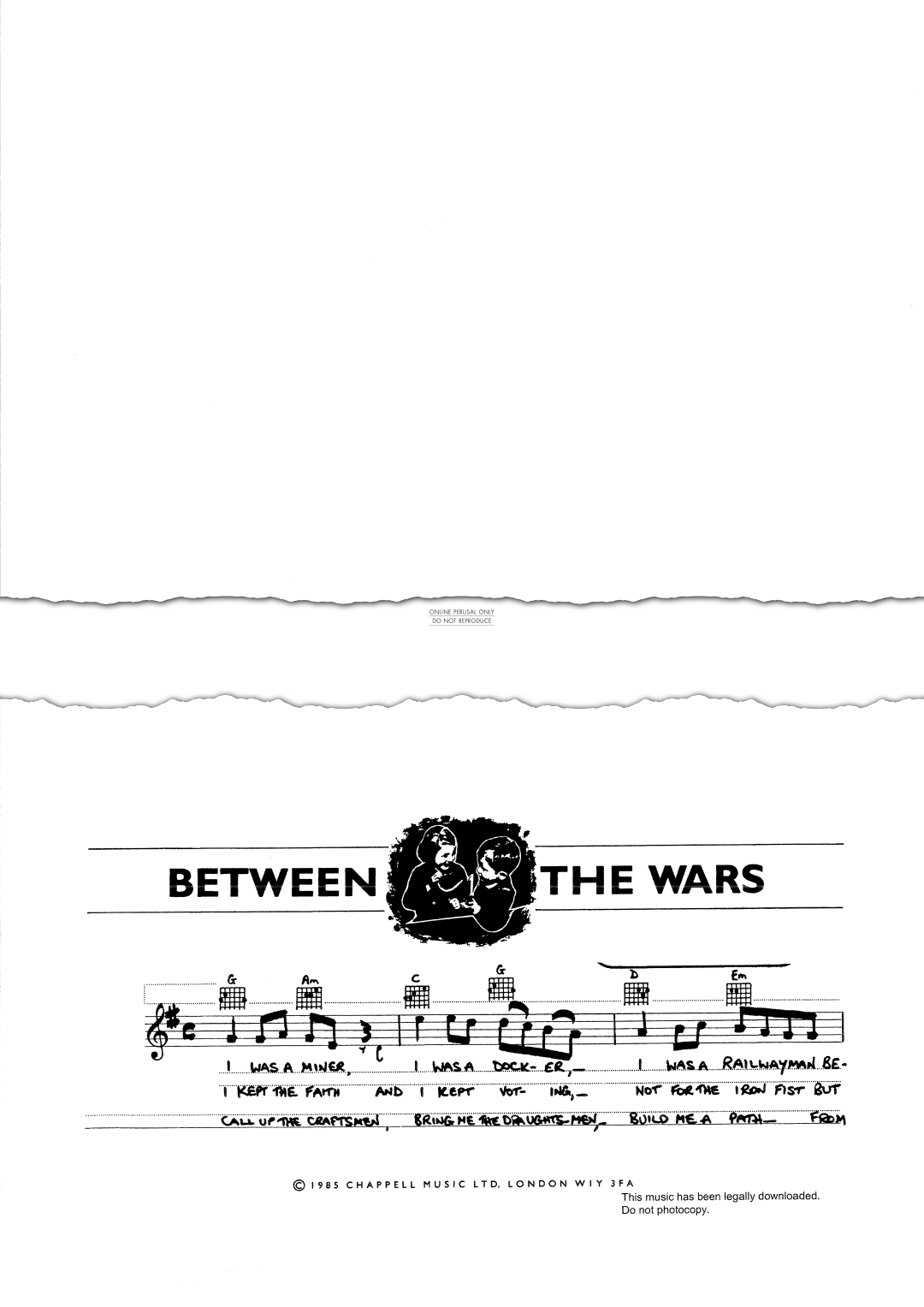 Product gallery: Page 1 of 1 Between The Wars, Billy Bragg