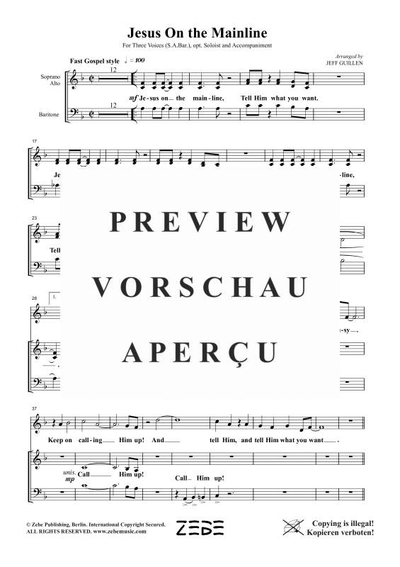 Produktgalerie: Seite 3 von 11 Jesus On the Mainline, , Gemischter Chor SAB, Solo und Klavier