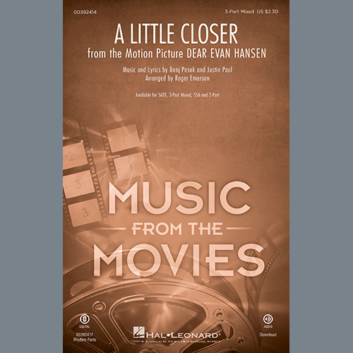 cover: A Little Closer (from Dear Evan Hansen) (arr. Roger Emerson), Pasek & Paul