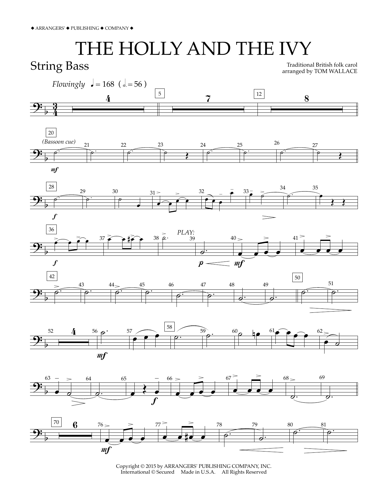 Product gallery: Page 1 of 1 The Holly and the Ivy - String Bass, Tom Wallace