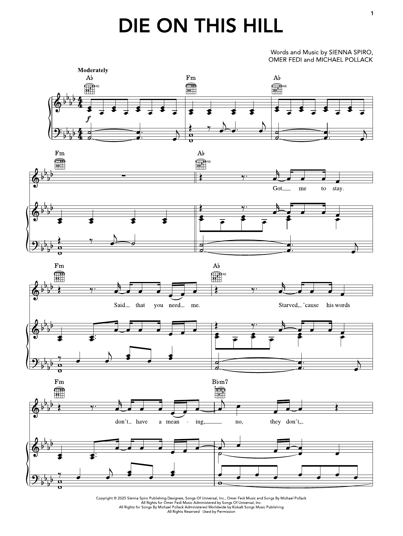 Produktgalerie: Seite 1 von 1 Die On This Hill, Sienna Spiro, Gesang, Gitarre, Klavier