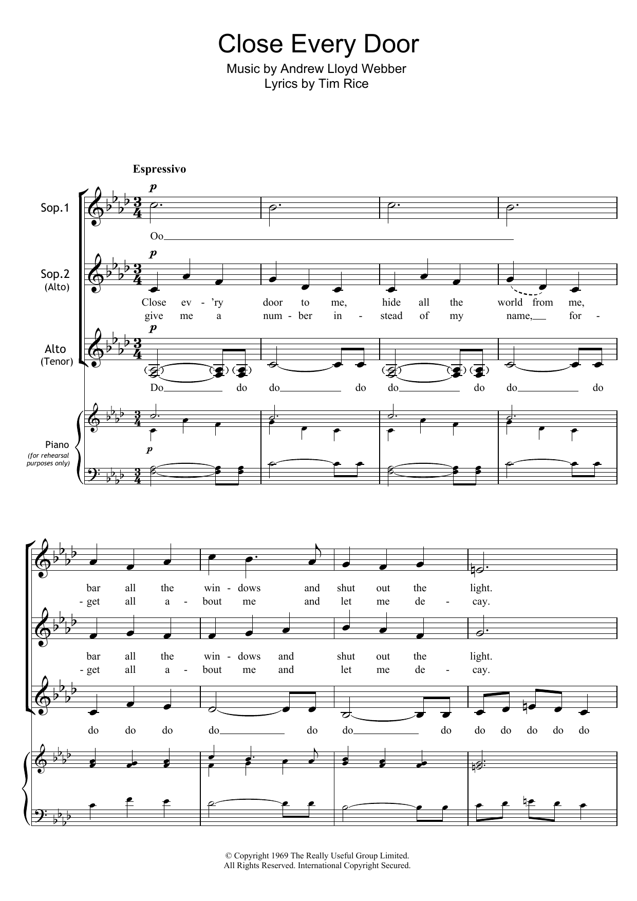 Produktgalerie: Seite 1 von 1 Close Every Door (from Joseph And The Amazing Technicolor Dreamcoat), Andrew Lloyd Webber, Chor