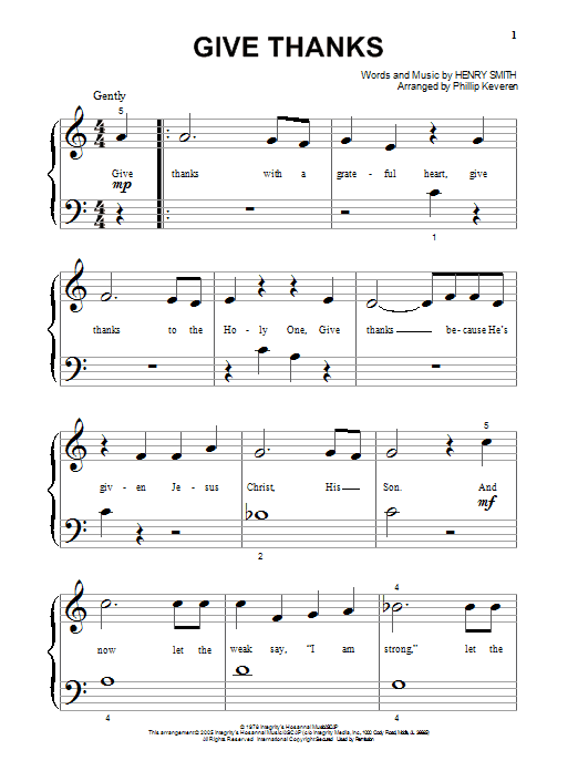 Produktgalerie: Seite 1 von 1 Give Thanks (arr. Phillip Keveren), Henry Smith, Klavier