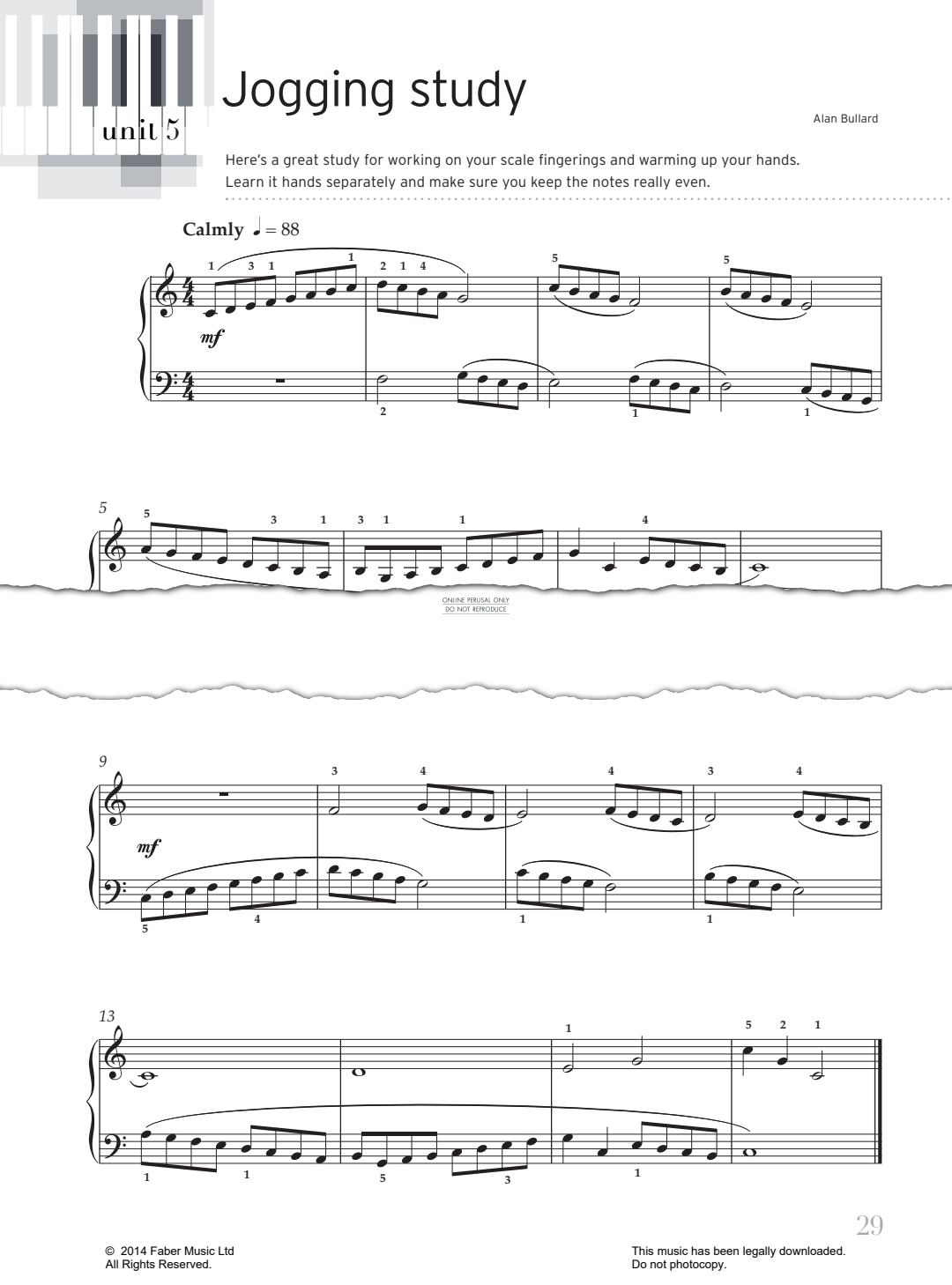 Produktgalerie: Seite 1 von 1 Jogging Study, Alan Bullard, Klavier