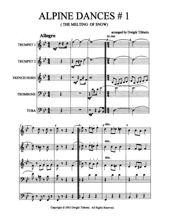 Produktgalerie: Seite 1 von 11 Alpine Dances #1, , Blechbläserquintett