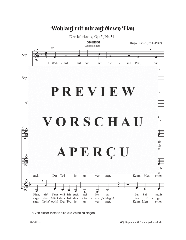 gallery: Wohlauf mit mir auf diesen Plan (Der Jahrkreis, Op.5, Nr.34), , Frauenchor SSA