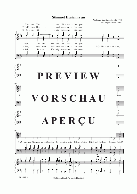 Product gallery: Page 3 of 6 Stimmet Hosianna an , , (mixed choir + organ/piano)