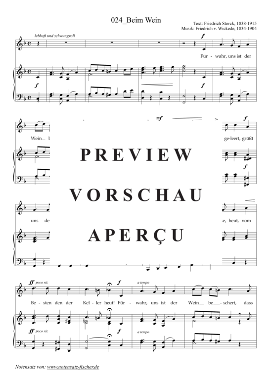 Product gallery: Page 2 of 3 Beim Wein , , (voice + piano)