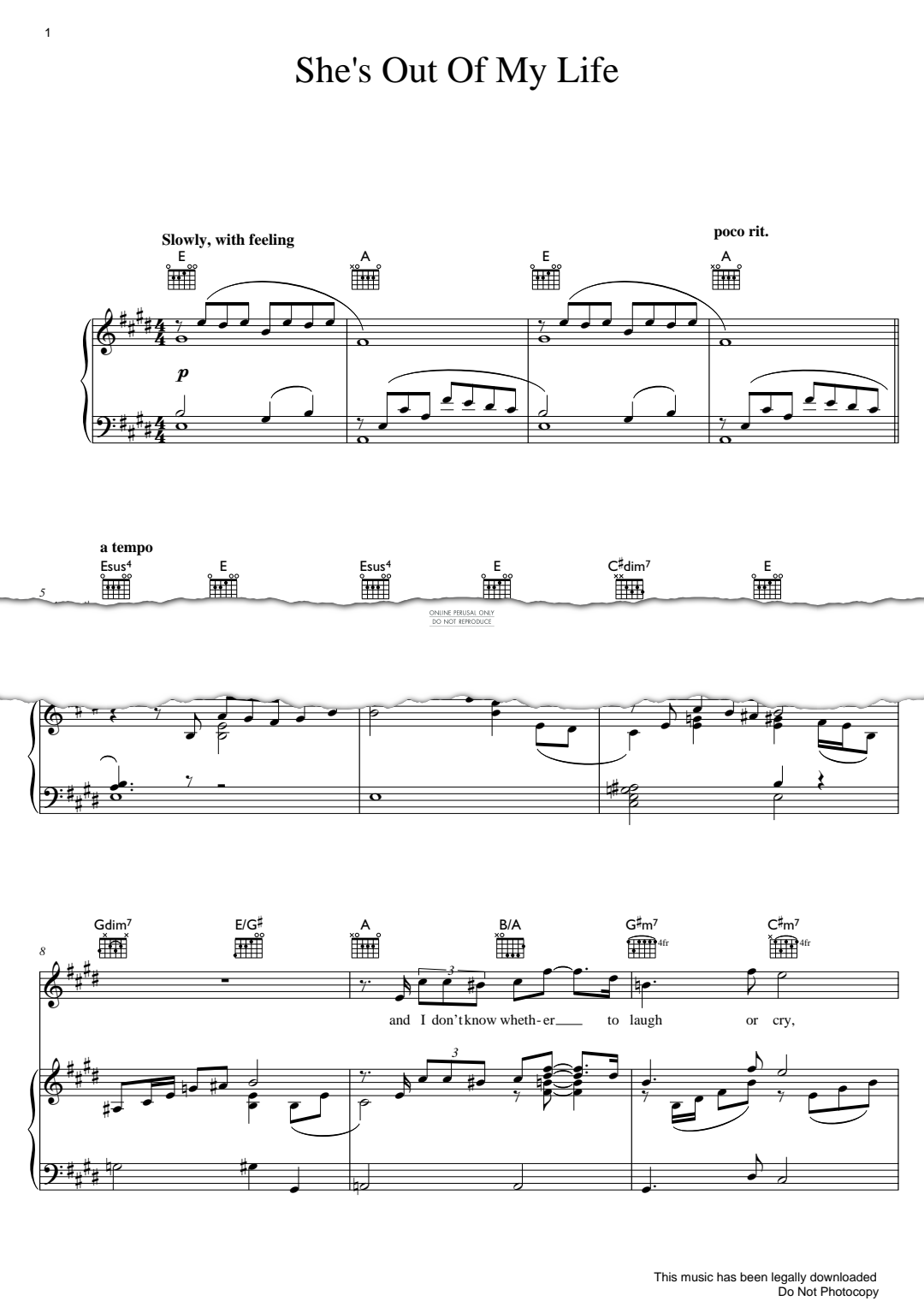 Product gallery: Page 1 of 1 She's Out Of My Life, Michael Jackson