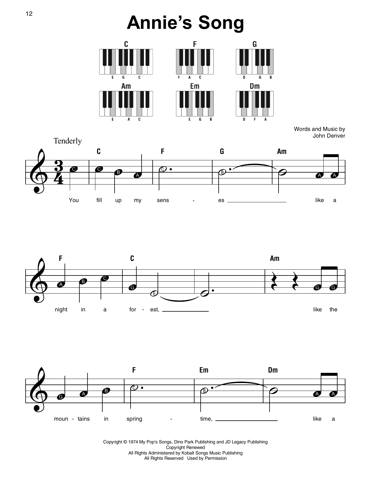 Produktbild zu: Annie's Song
