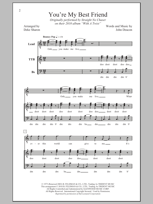 Product picture to: You're My Best Friend (arr. Deke Sharon)