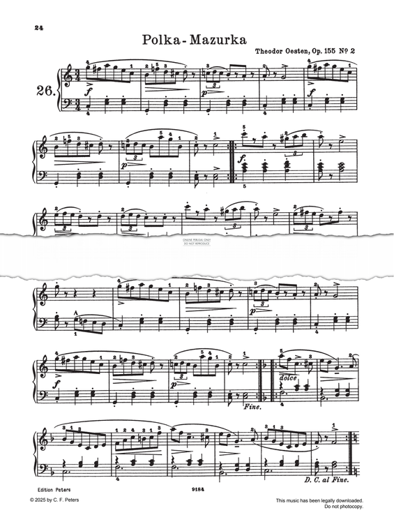 Produktgalerie: Seite 1 von 1 Polka-Mazurka, Op. 155, Nr. 2, Theodor Oesten, Klavier