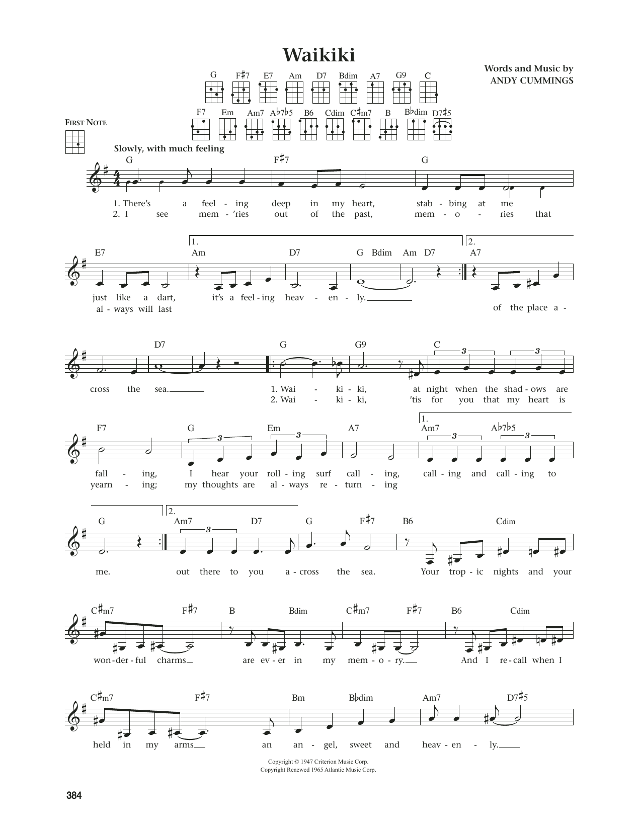 Produktgalerie: Seite 1 von 1 Waikiki (from The Daily Ukulele) (arr. Jim Beloff), Andy Cummings, Ukulele