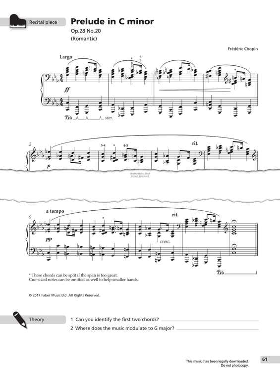 Produktgalerie: Seite 1 von 1 Prelude in C Minor Op.28, No.20, Frederic Chopin, Klavier