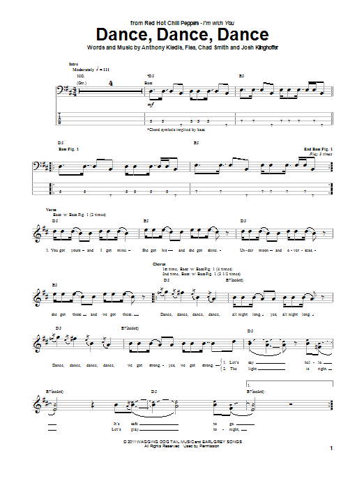 Produktgalerie: Seite 1 von 1 Dance, Dance, Dance, Red Hot Chili Peppers, E-Bass