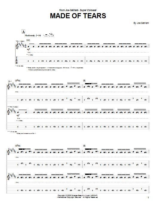 Produktgalerie: Seite 1 von 1 Made Of Tears, Joe Satriani, Gitarre