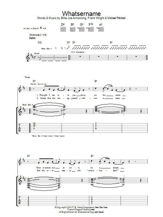 Produktgalerie: Seite 1 von 1 Whatsername, Green Day, Gitarre