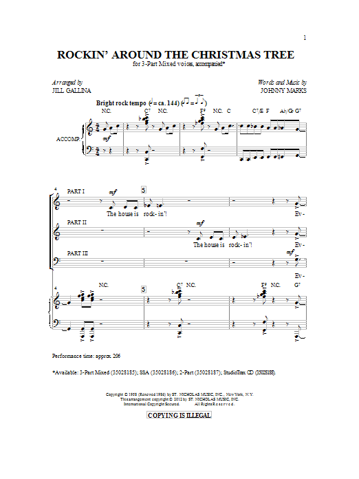 Product gallery: Page 1 of 1 Rockin' Around The Christmas Tree (arr. Jill Gallina), Jill Gallina
