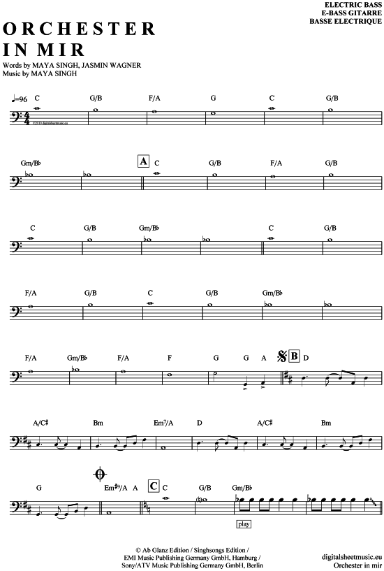 Product gallery: Page 1 of 3 Orchester in mir , Saphir, Bass Guitar