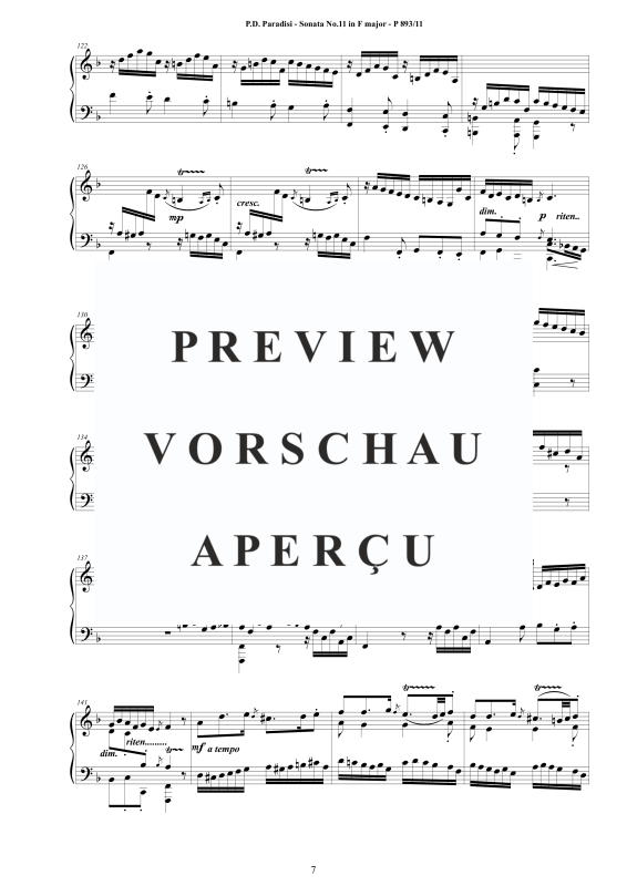 Produktgalerie: Seite 8 von 9 Sonate Nr. 11 in F-Dur, , Klavier Solo