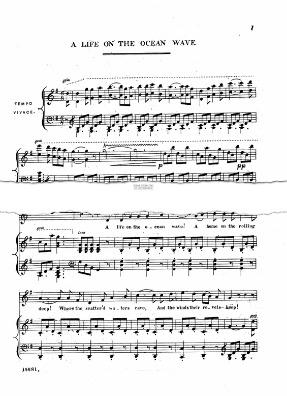 Produktgalerie: Seite 1 von 1 A Life On The Ocean Wave, Henry Russell, Gesang, Klavier