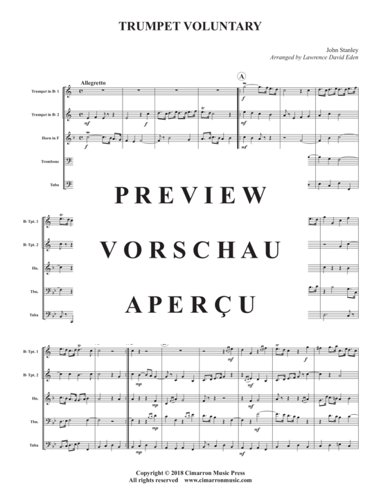 Produktgalerie: Seite 3 von 10 Trumpet Voluntary , , (Blechbläser Quintett)