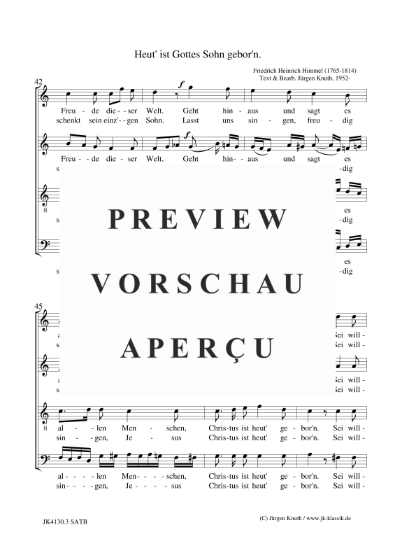 gallery: Heut´ ist Gottes Sohn gebor´n (Motette), , Gemischter Chor und Orgel