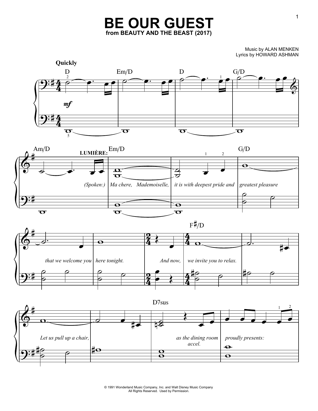 Produktbild zu: Be Our Guest (from Beauty And The Beast) (2017)