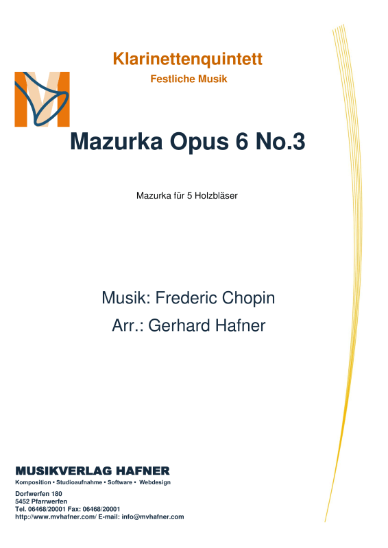 Product picture to: Mazurka Opus 6 No.3Frederic Chopin