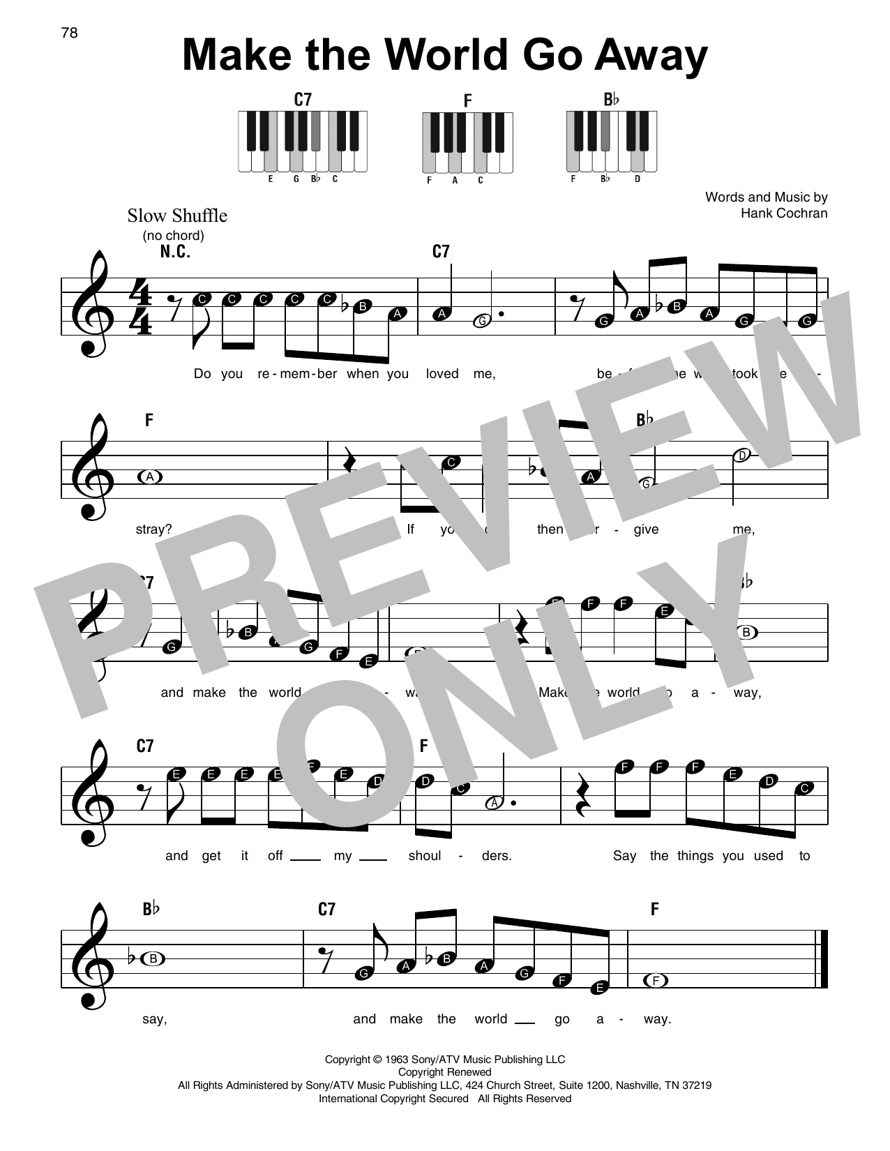 Produktgalerie: Seite 1 von 1 Make The World Go Away, Elvis Presley, Klavier