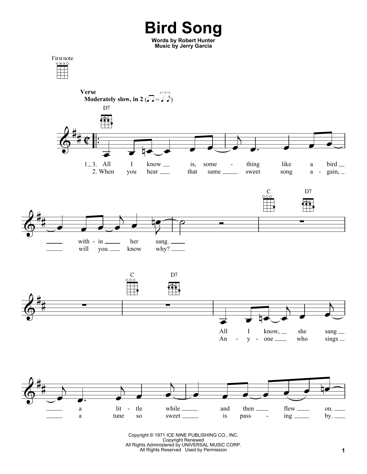 Product gallery: Page 1 of 1 Bird Song, Grateful Dead