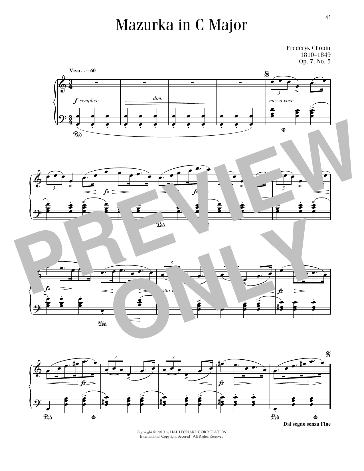 Product picture to: Mazurka, Op. 7, No. 5