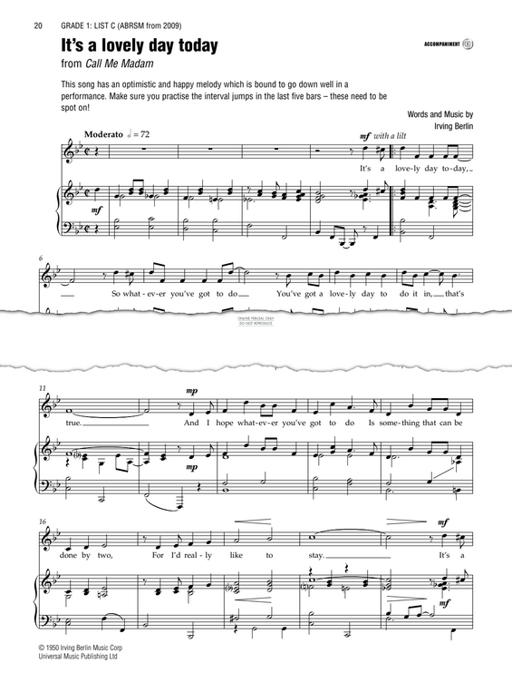 Produktgalerie: Seite 1 von 1 It's A Lovely Day Today (from "Call Me Madam"), Irving Berlin, Gesang, Klavier