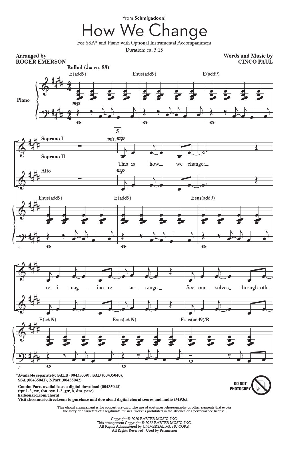 Produktgalerie: Seite 1 von 1 How We Change (Schmigadoon Finale) (from Schmigadoon!) (arr. Roger Emerson), Cinco Paul, Chor