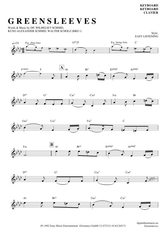 Product picture to: GreensleevesEdward Simoni