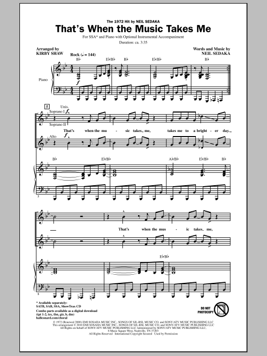 Product gallery: Page 1 of 1 That's When The Music Takes Me, Kirby Shaw