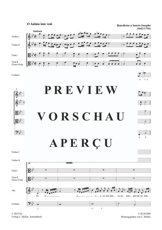 gallery: O anima iam veni, , (Gemischtes Ensemble Canto, Alto, 2 Violinen, 2 Violen und BC)