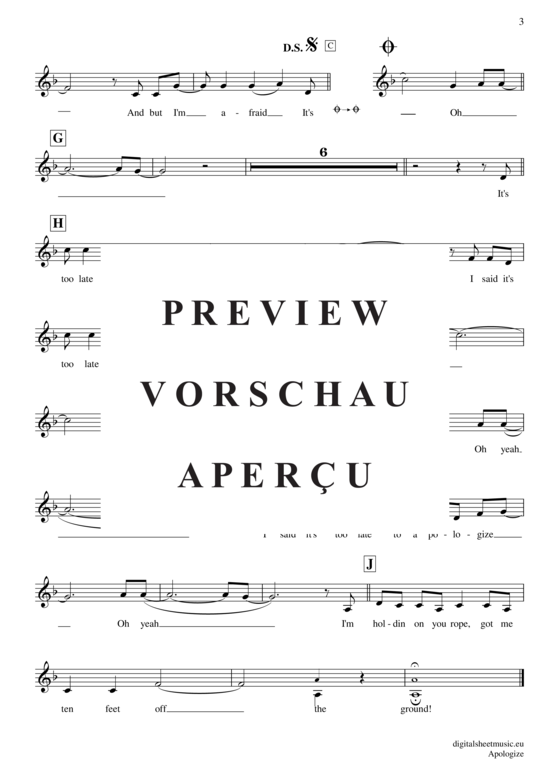 Produktgalerie: Seite 4 von 4 Apologize , Timbaland feat. OneRepublic, Trompete in B