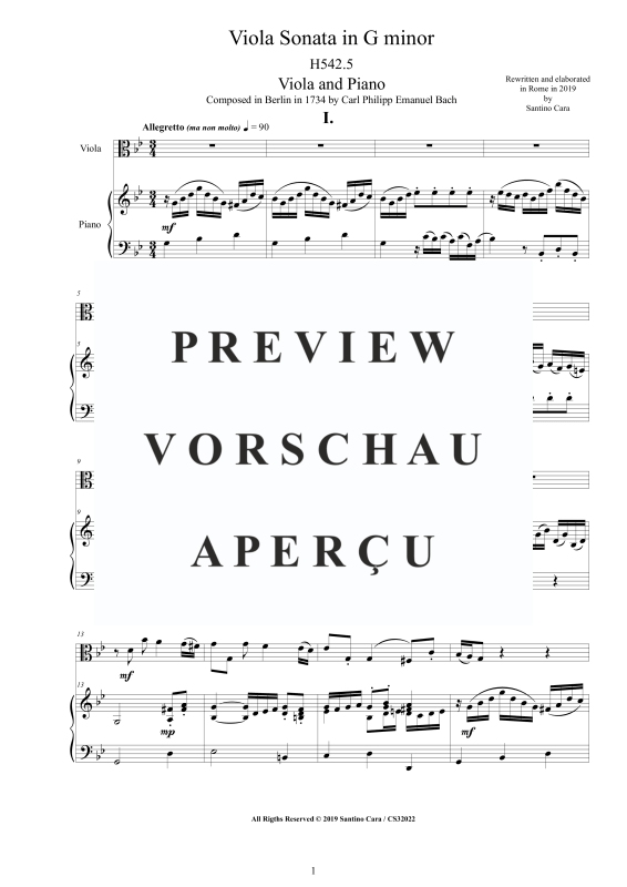 Product gallery: Page 2 of 11 Viola Sonata in G-Moll H542.5, , Viola and Piano/Harpsichord