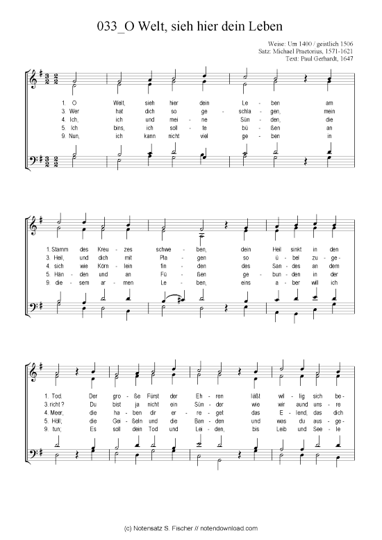 Produktbild zu: O Welt, sieh hier dein Leben Chorsatz Alte Meister