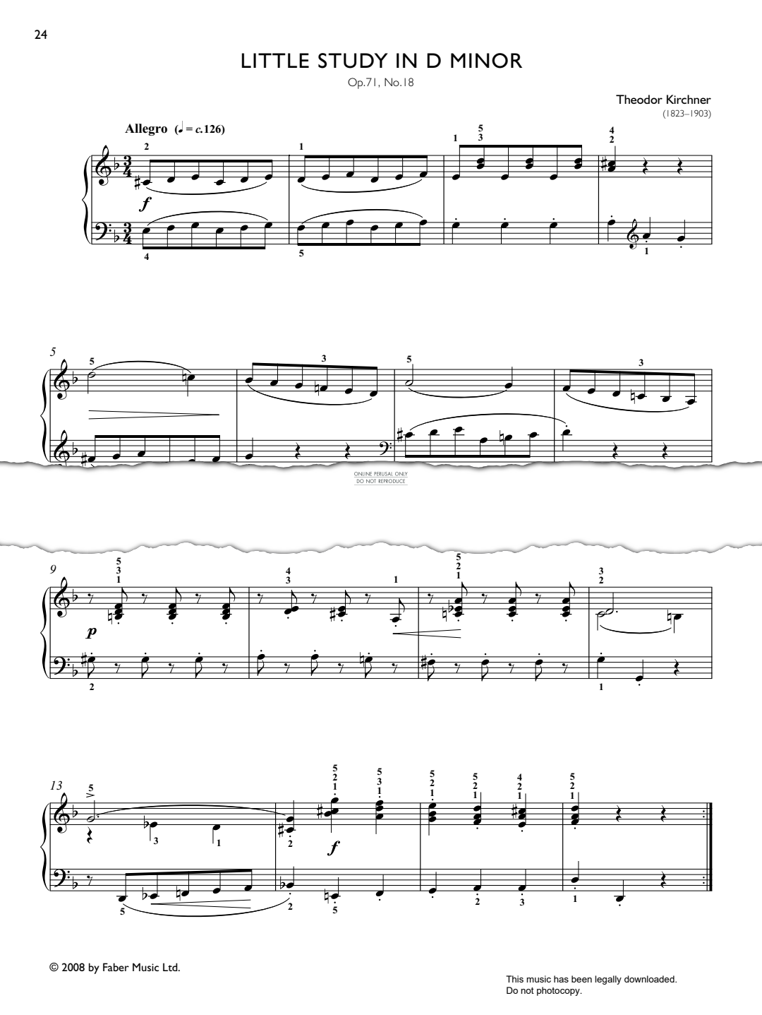 Product picture to: Little Study in D minor Op. 71, No. 18 (from Real Repertoire Studies Grades 2-4)