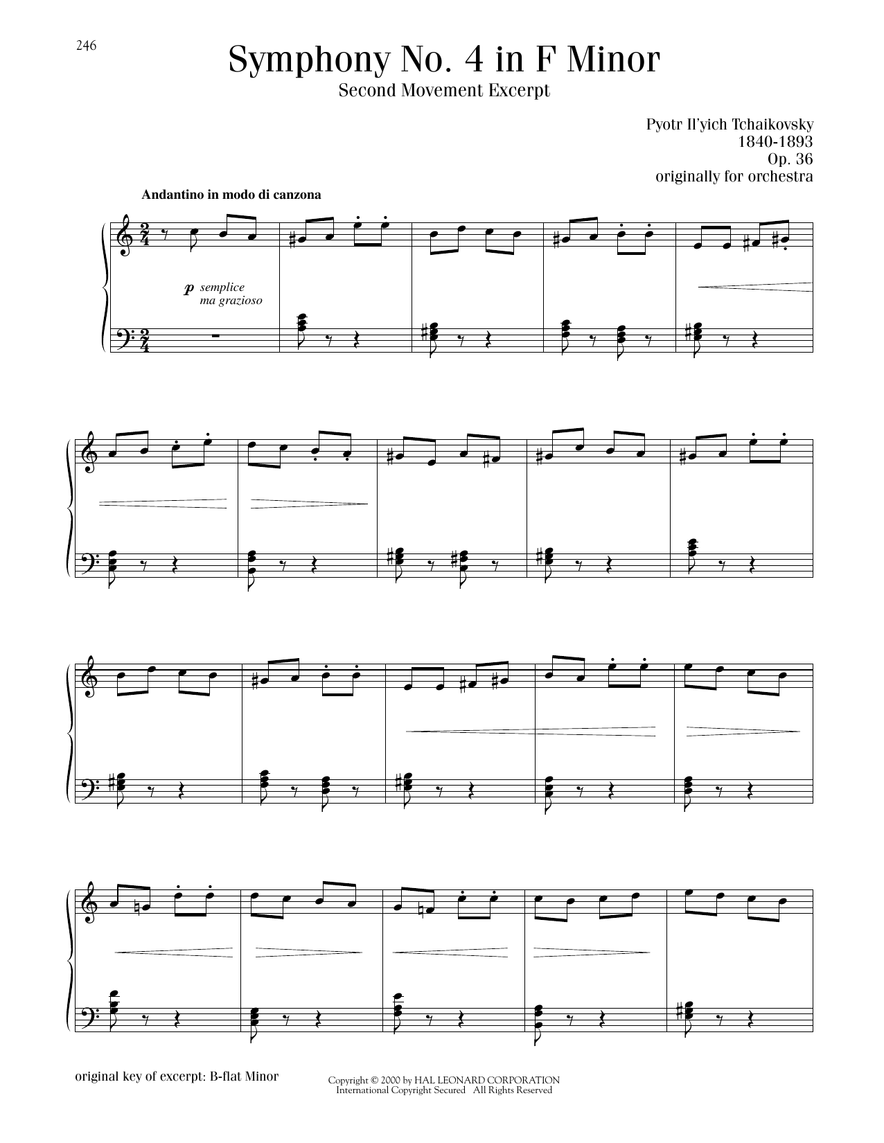 Produktbild zu: Symphony No. 4 In F Minor, Op. 36, Second Movement Excerpt