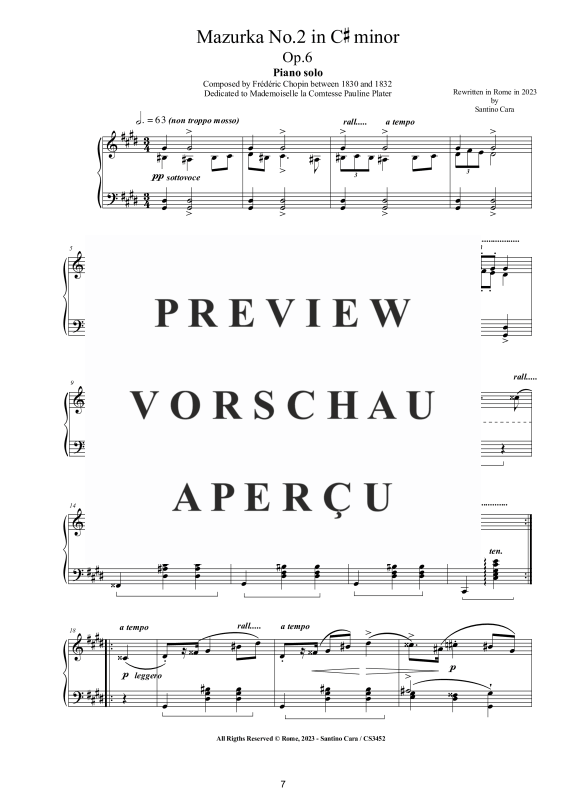 Produktgalerie: Seite 8 von 11 4 Mazurkas Op. 6 für Klavier - Vollständige Partituren, , Klavier Solo