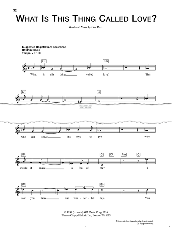 Produktgalerie: Seite 1 von 1 What Is This Thing Called Love, Cole Porter, Gesang, Gitarre, Keyboard