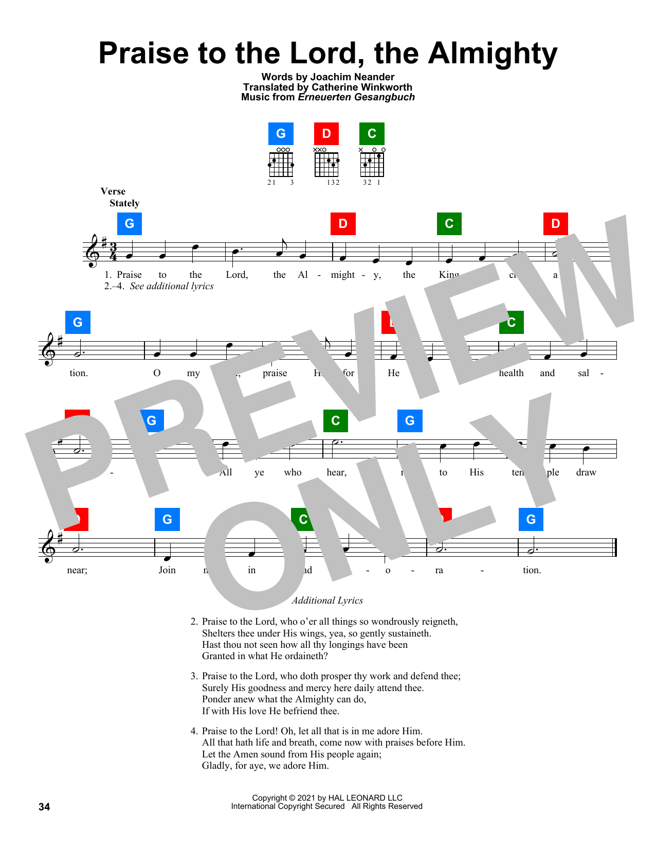 Produktbild zu: Praise To The Lord, The Almighty
