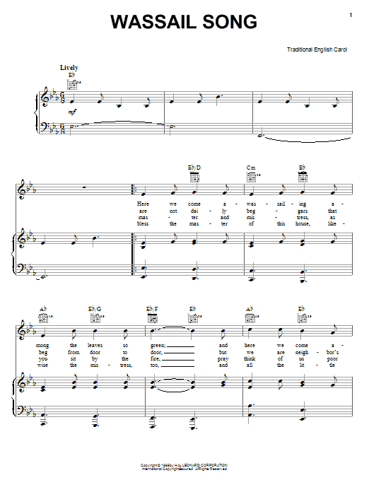Product gallery: Page 1 of 1 Wassail Song, Traditional