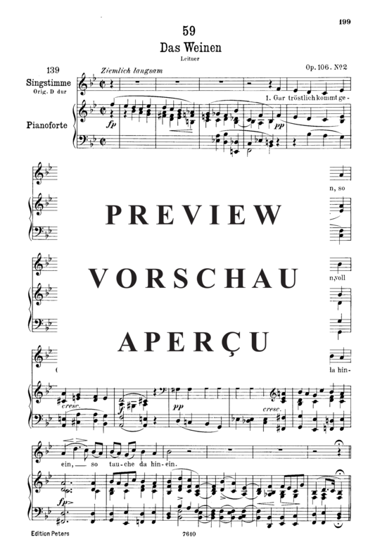 Product gallery: Page 2 of 4 Das Weinen D.926, , Low Voice and Piano