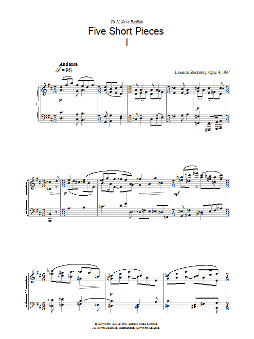Product picture to: Five Short Pieces, No. 1, Op. 4