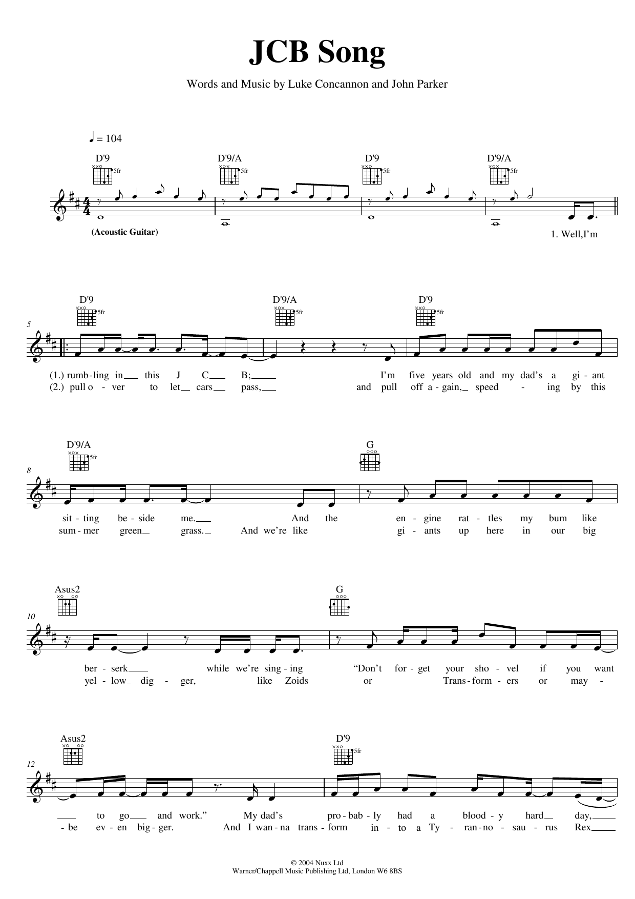 Produktbild zu: The JCB Song