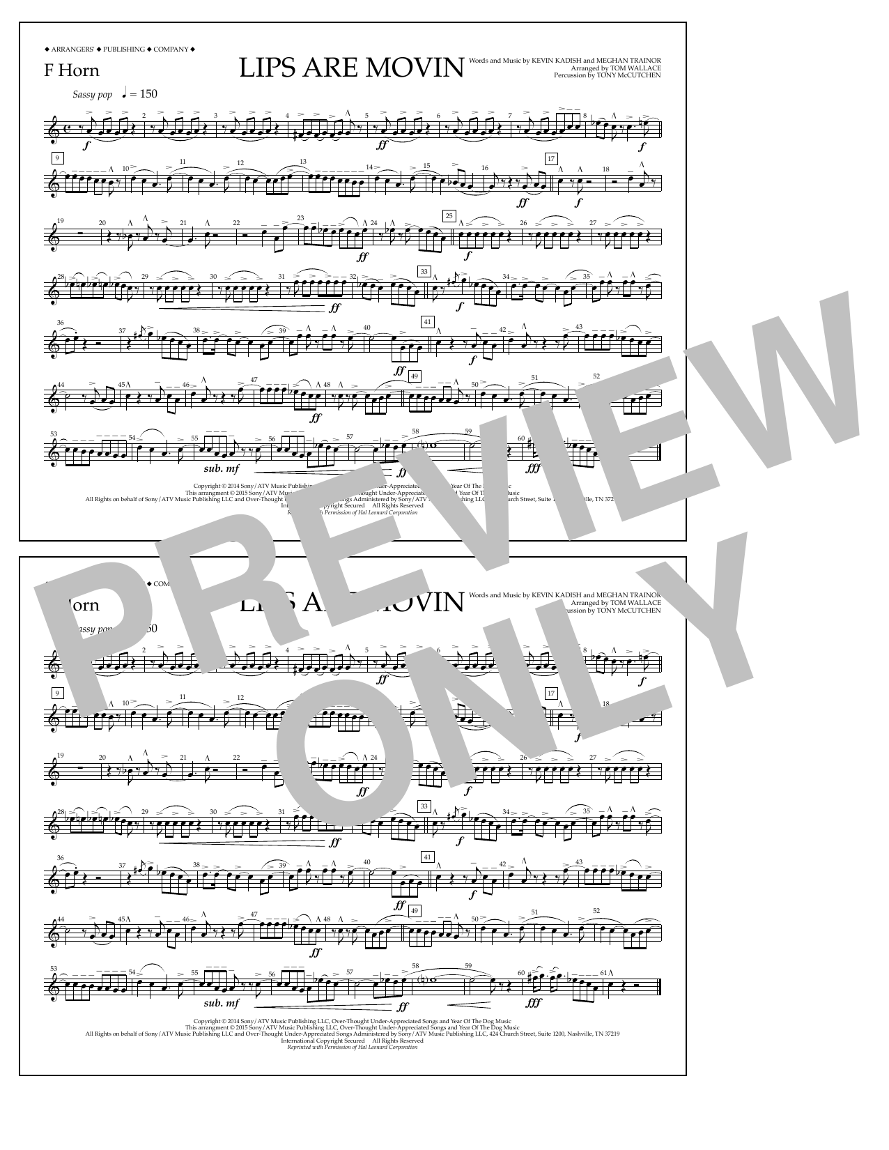 Produktbild zu: Lips Are Movin - F Horn